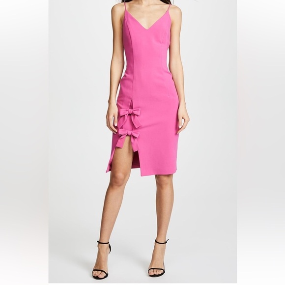 Anthropologie Black Halo Mystic Sheath Pink Bow Dress - Picture 1 of 12